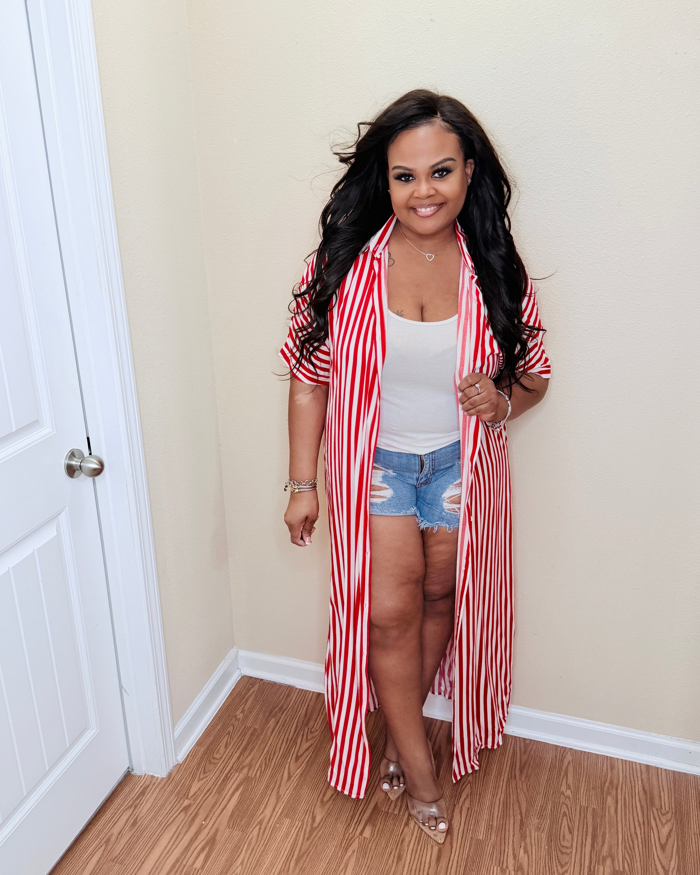 Red/White Stripe Dress