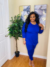 Bright Blue Round Neck Plus Set