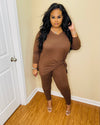 Brown V-Neck Plus Slit Set