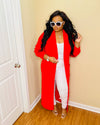Red Long Cardigan