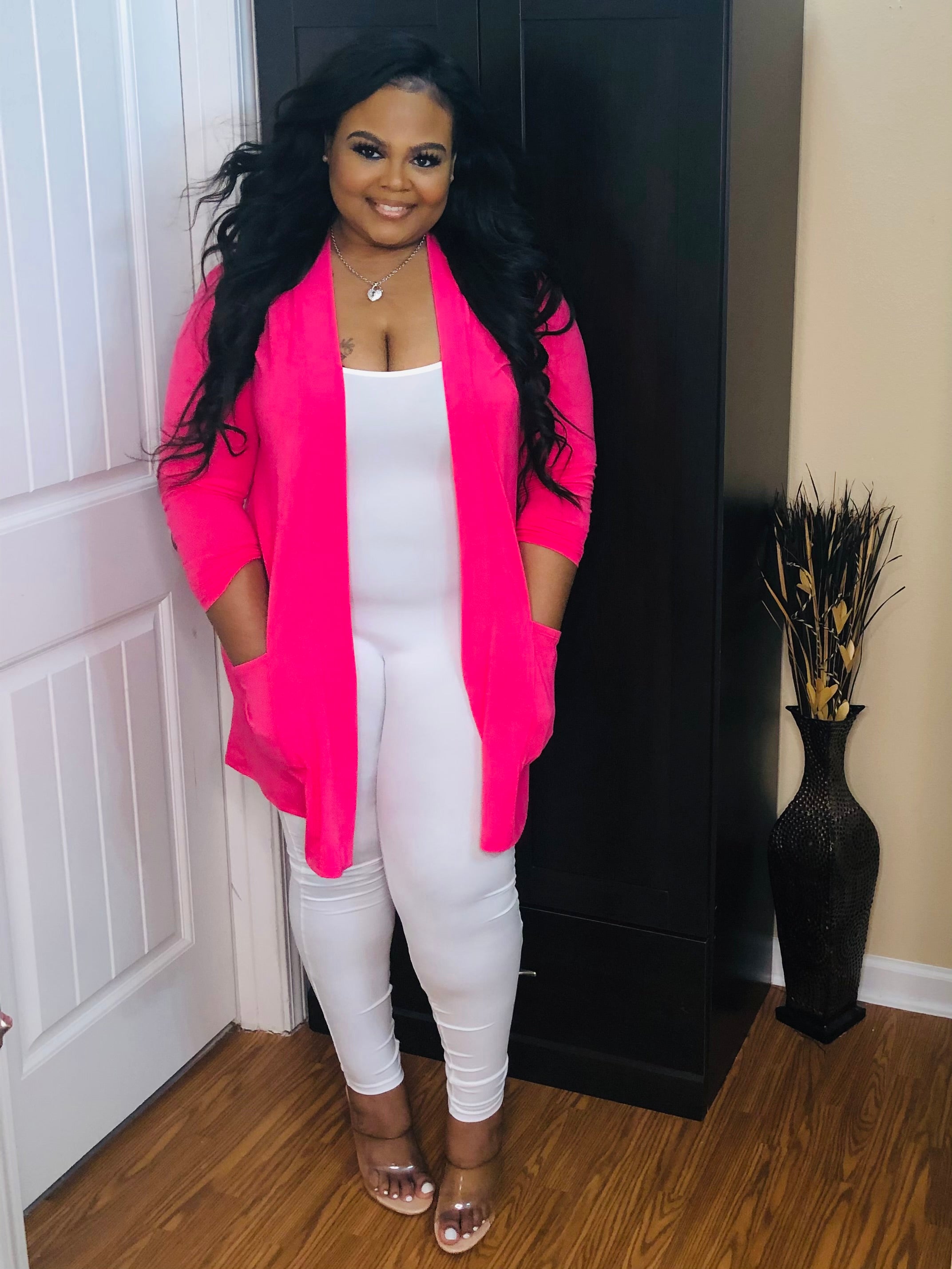 Fuchsia Plus Cardigan