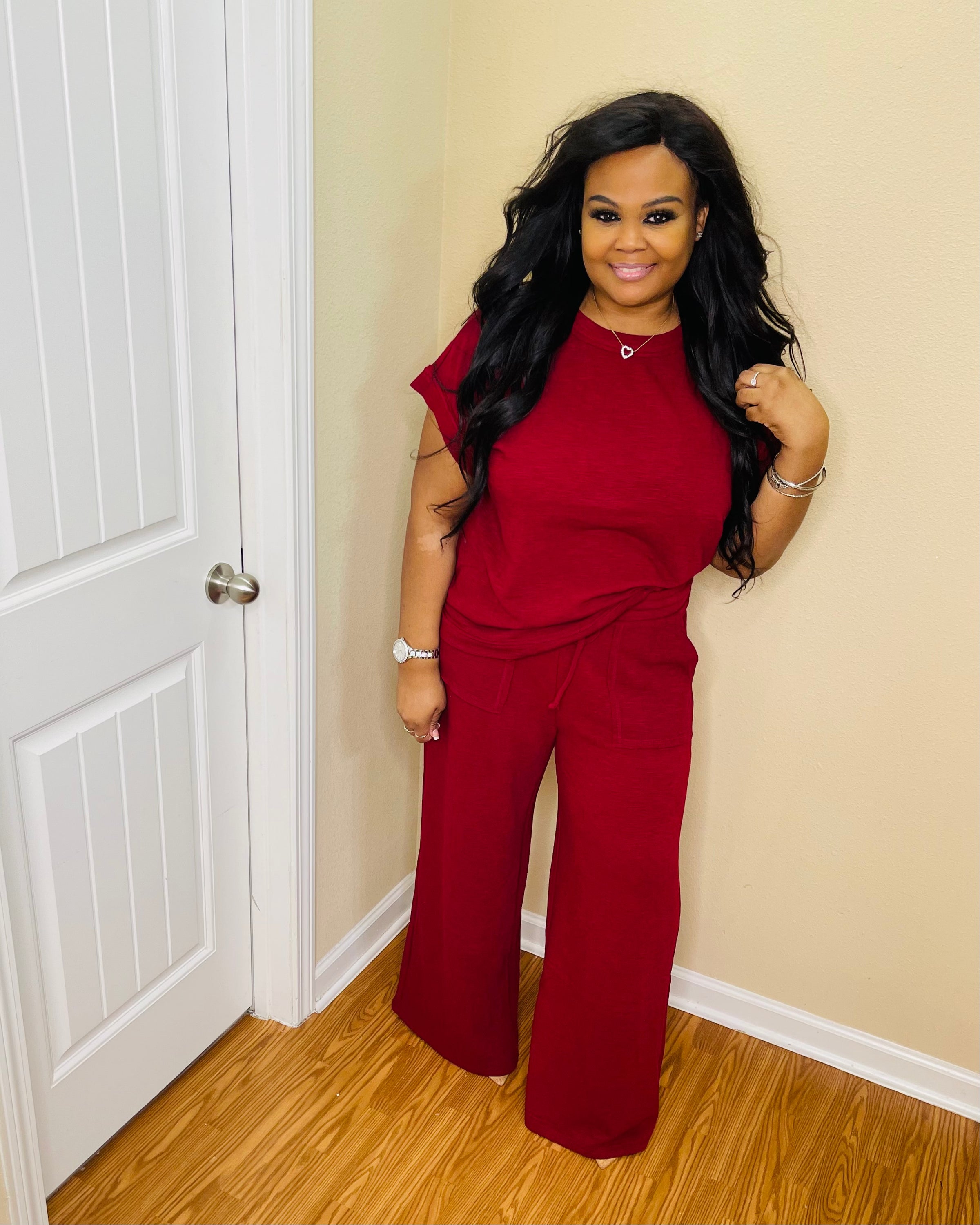 Cabernet Plus Slub Pant Set