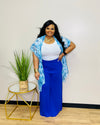 Bright Blue Plus Wide Leg Pants