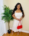 Beige Ruffled Strap Tiered Midi Dress