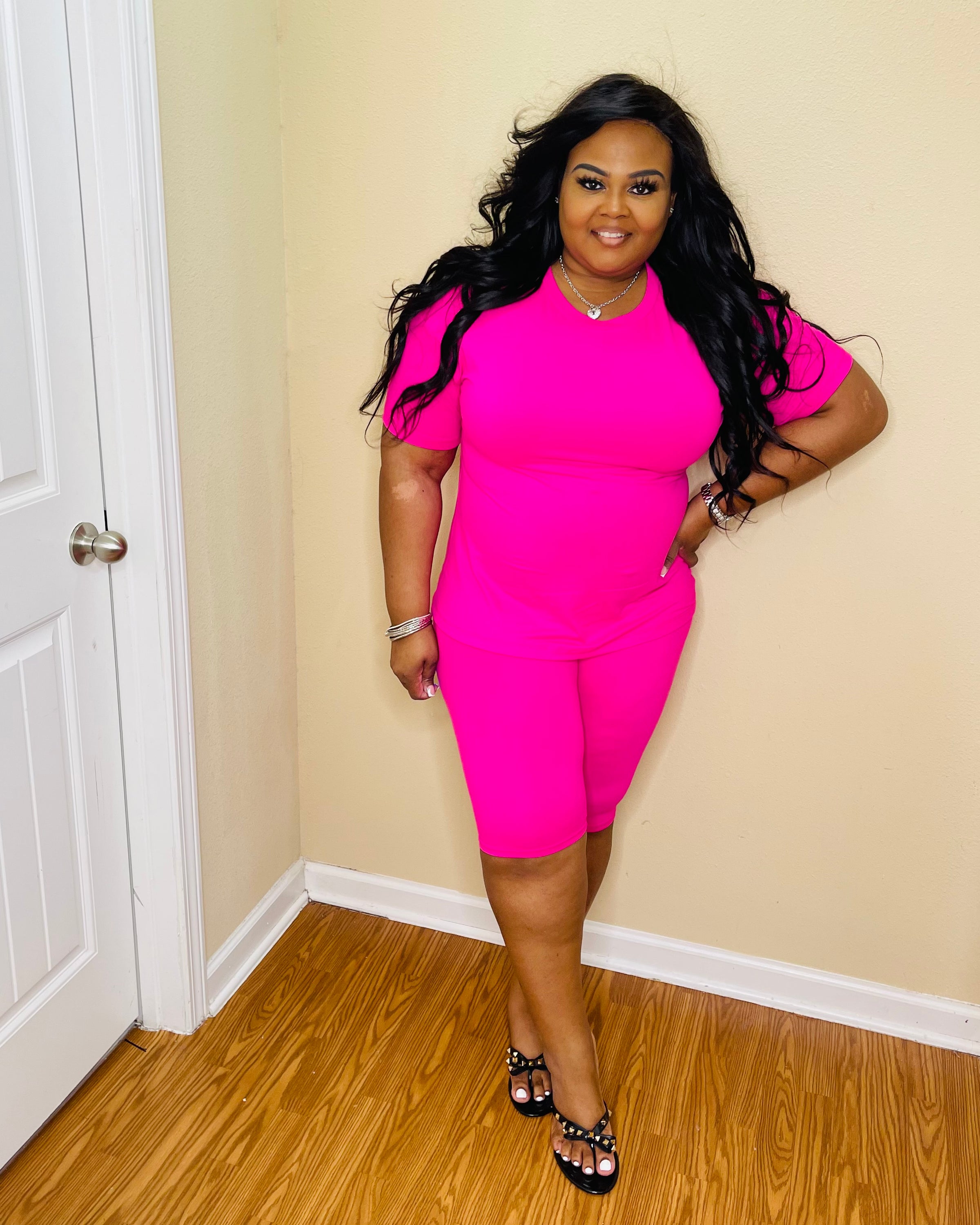 Hot Pink LJ Short Set