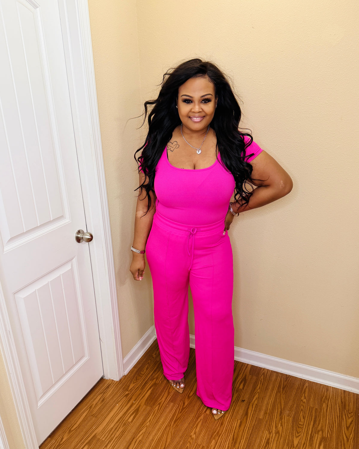 Hot Pink 2pc Ribbed Set