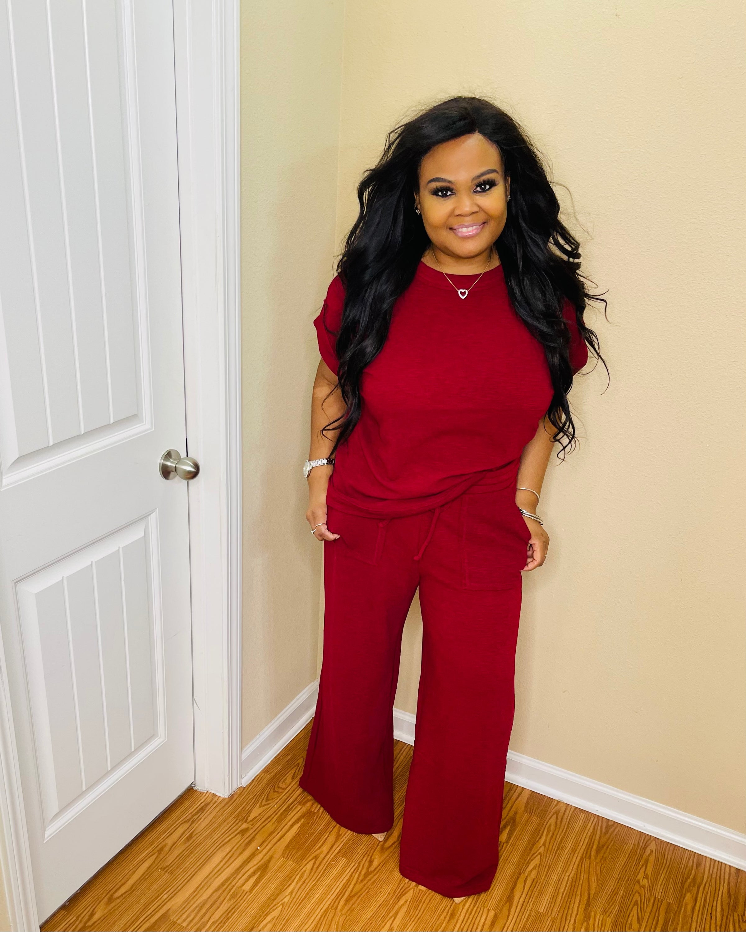 Cabernet Plus Slub Pant Set