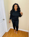 Black Crewneck Jogger Set