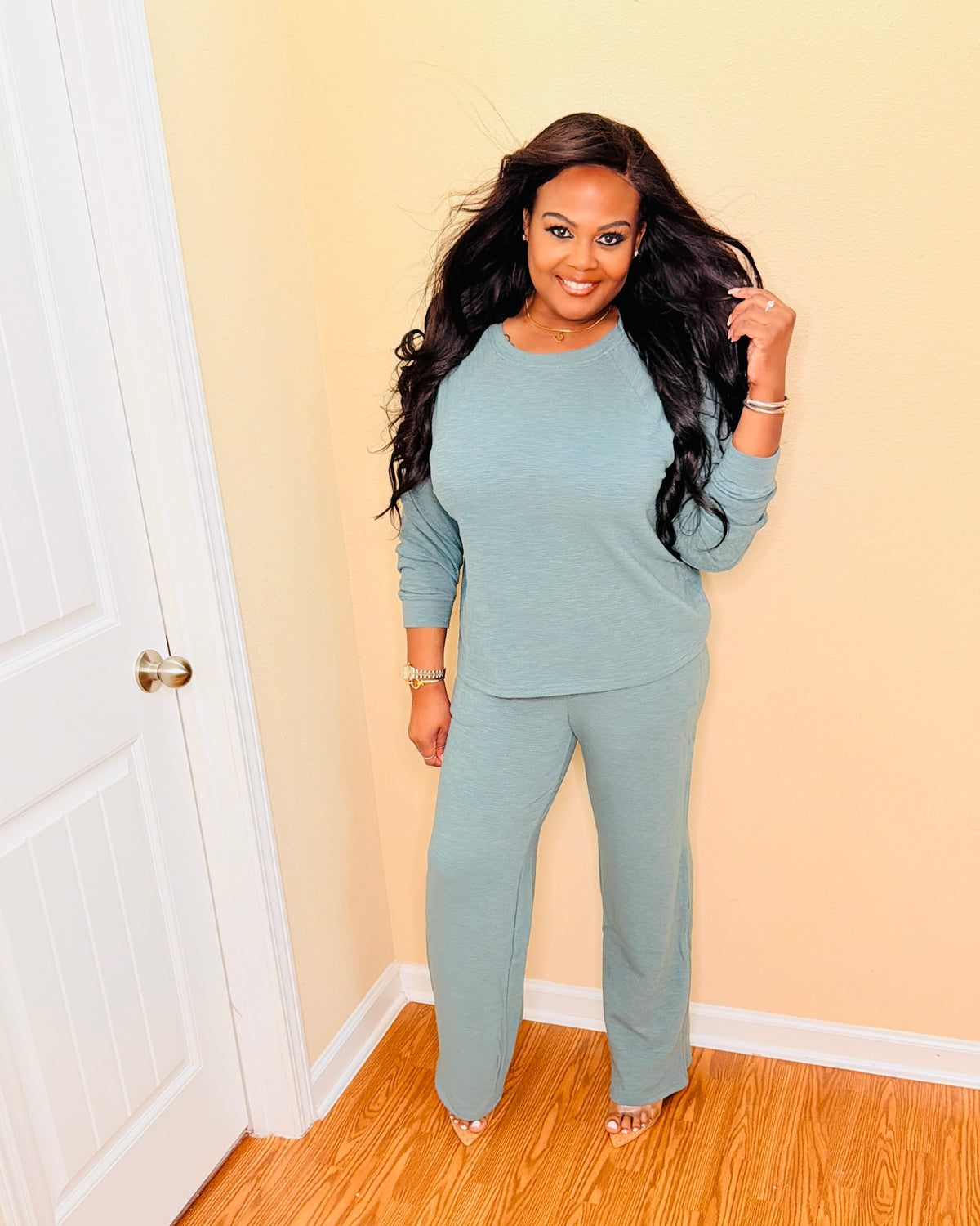 Ash Jade Slub long sleeve set