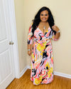 Black Swirl Plus Maxi Dress