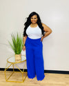 Bright Blue Plus Wide Leg Pants