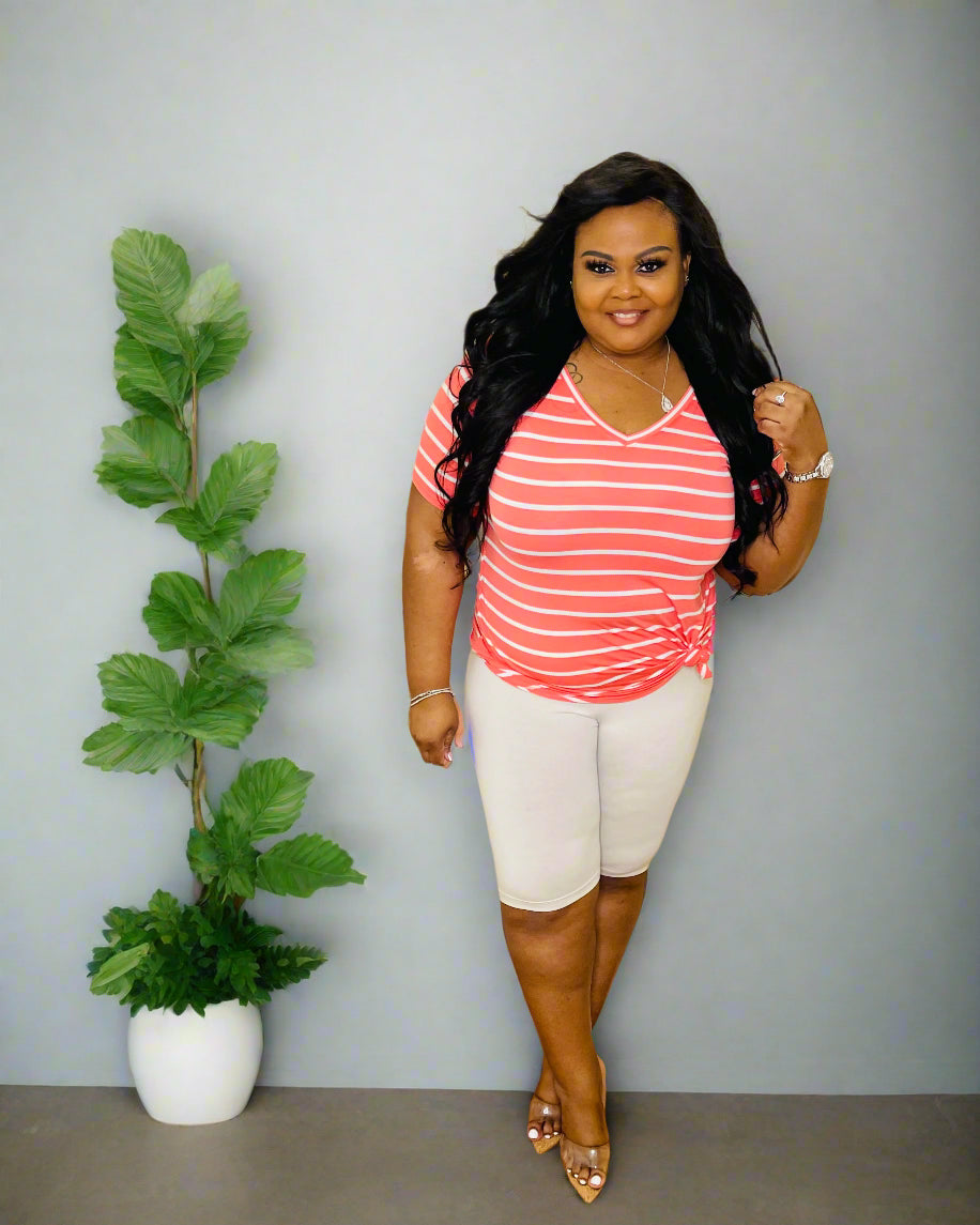 Coral/Ivory Short Set
