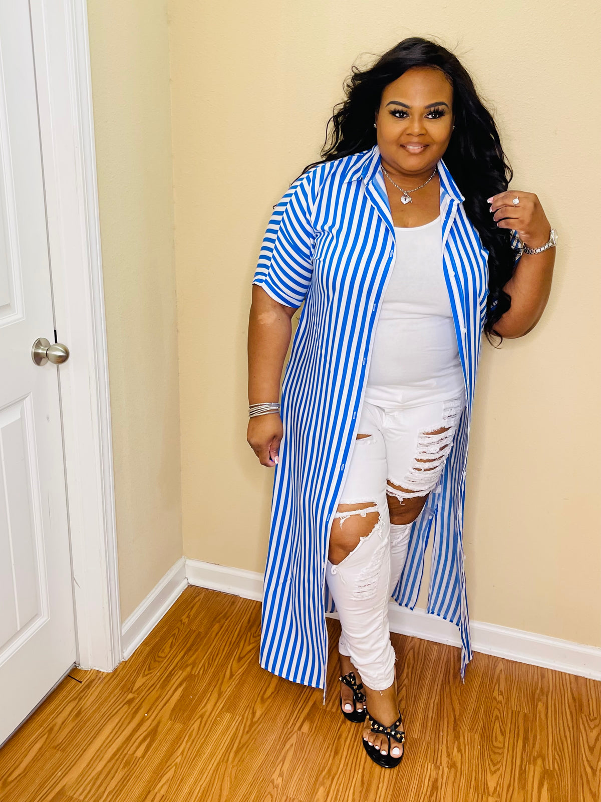 Blue/White Stripe Dress