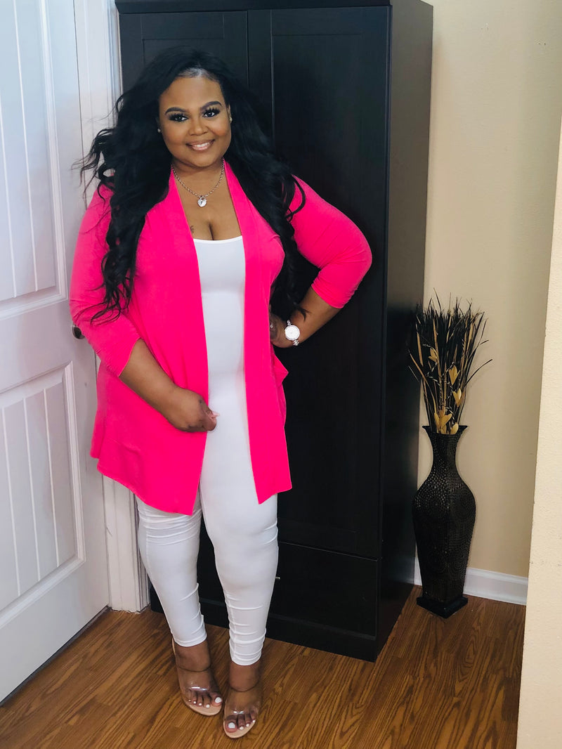 Fuchsia Plus Cardigan