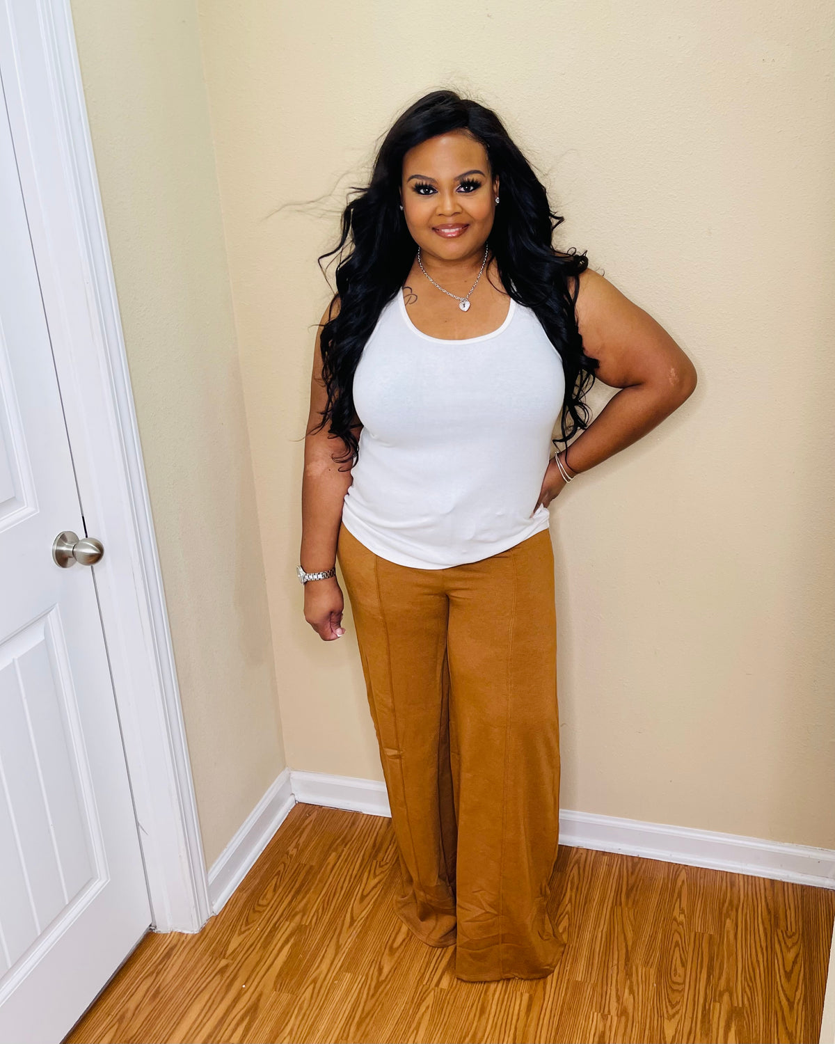 Camel Wide Leg Pants