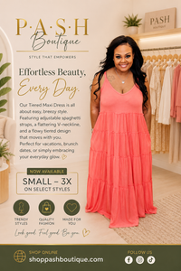 Deep Coral Tiered Strap Plus Maxi Dress