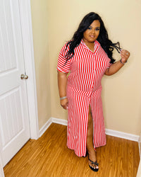 Red/White Stripe Dress