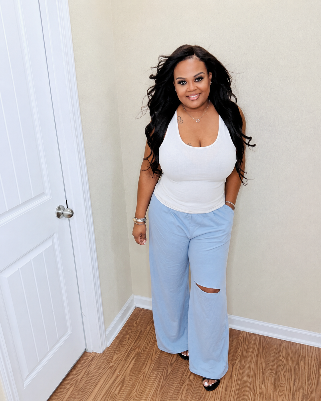 Ash Blue Plus French Terry Pants
