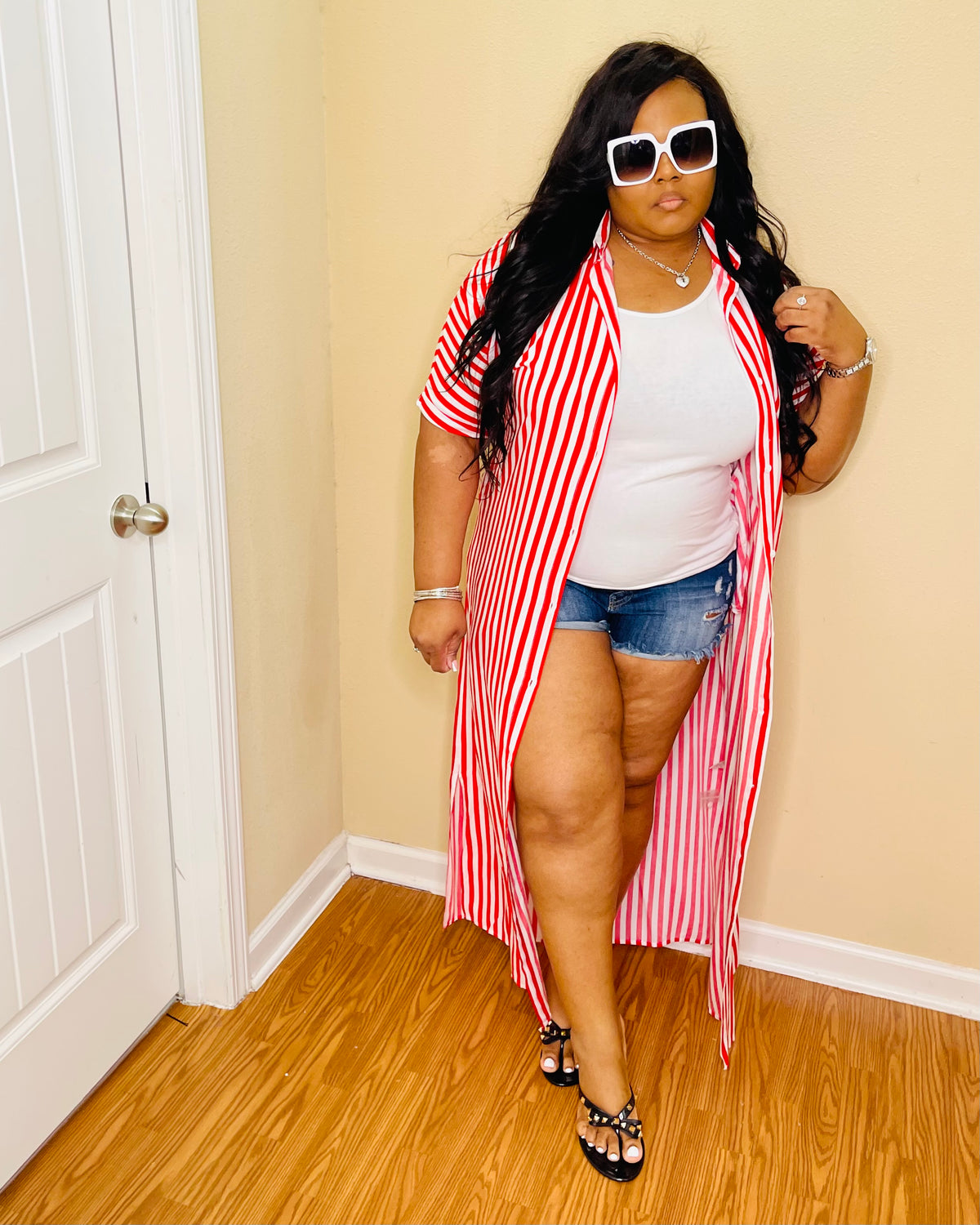 Red/White Stripe Dress