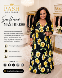 Black Sunflower Plus Maxi Dress
