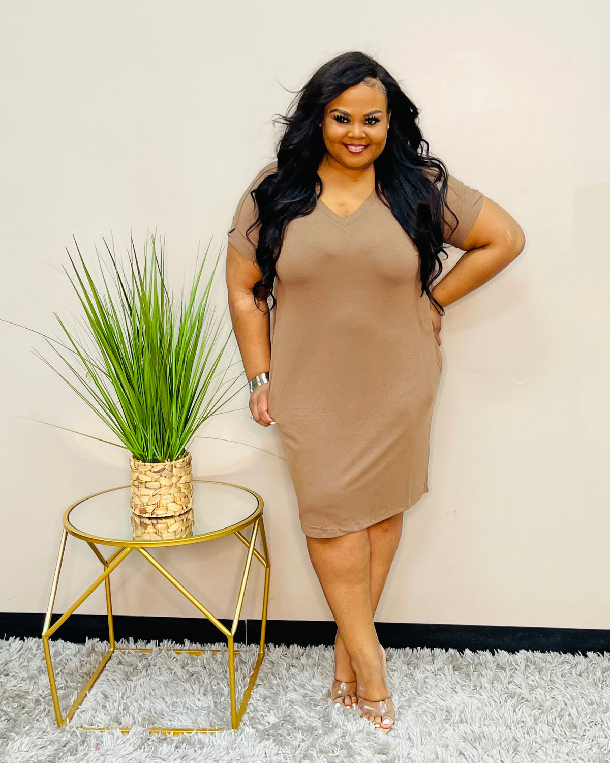 Mocha Plus T-Shirt Dress