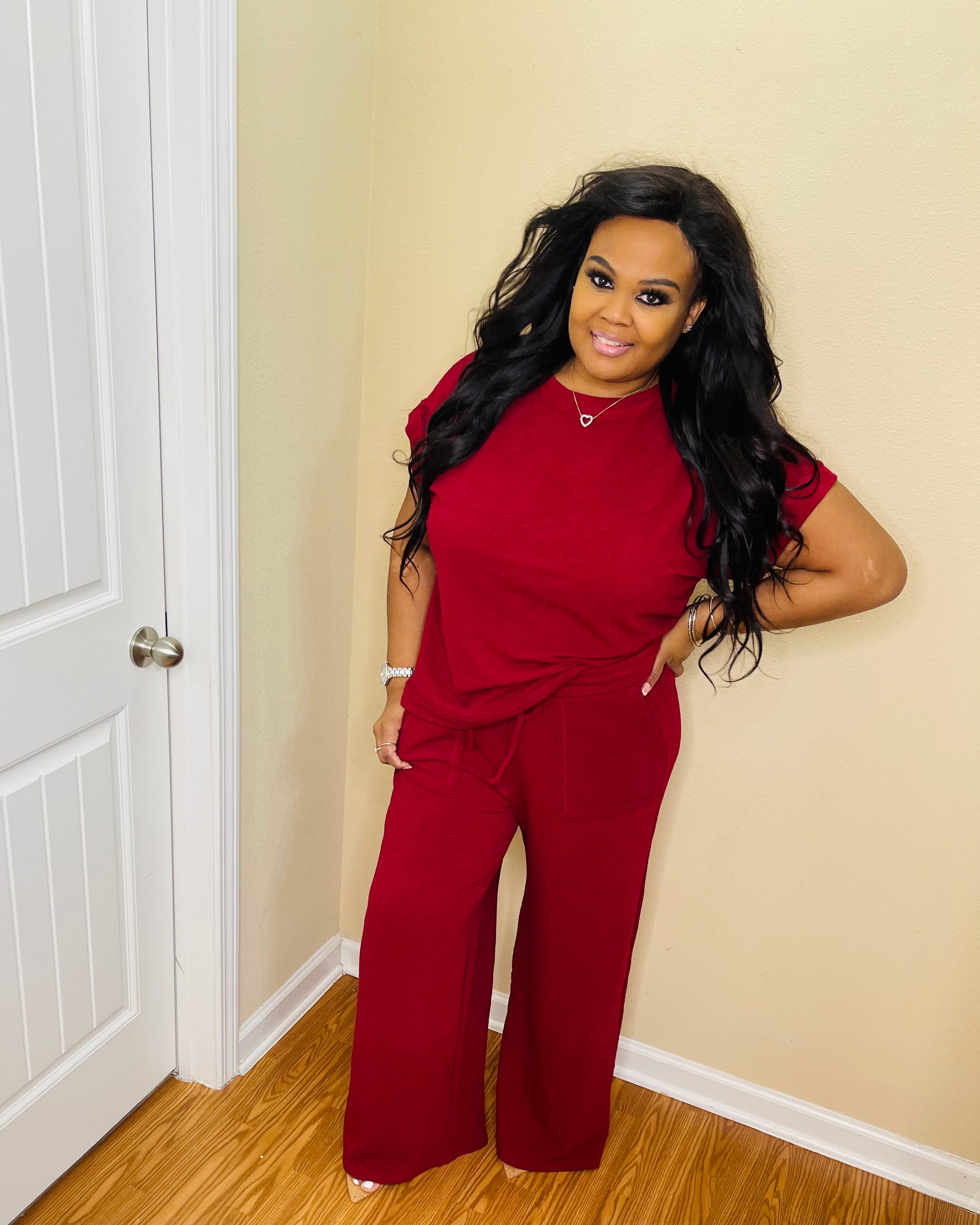 Cabernet Plus Slub Pant Set