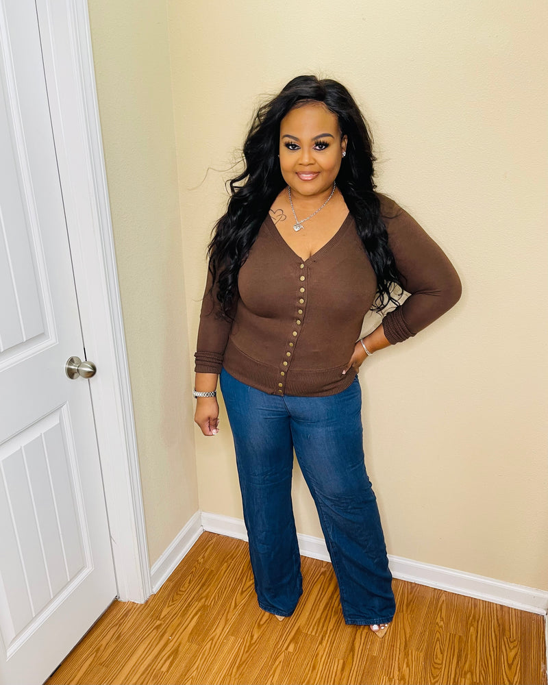 Brown Button Cardigan