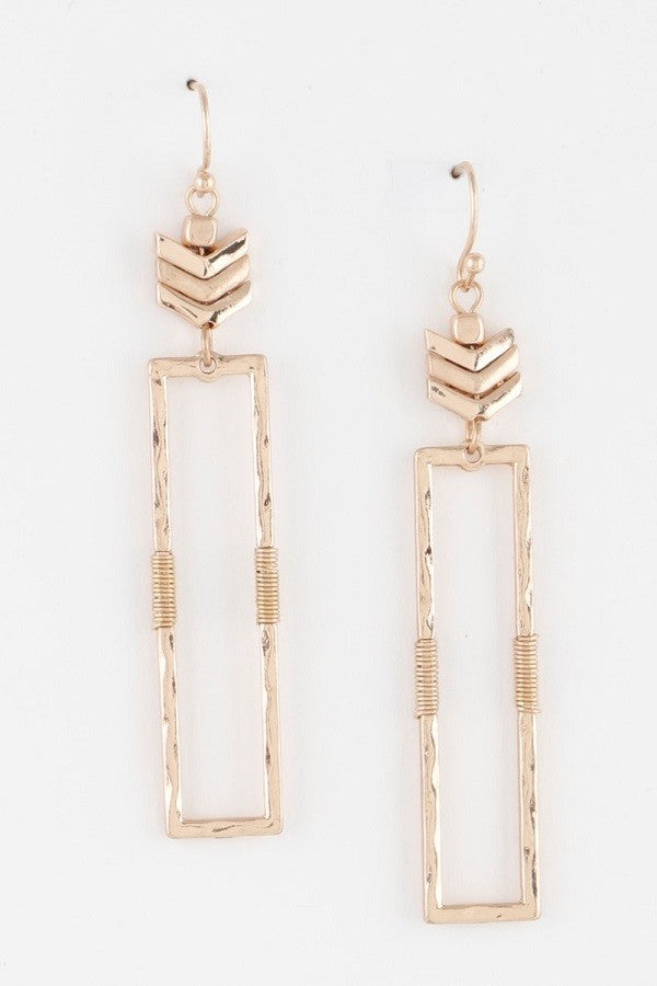 Gold Arrow Bar Earrings