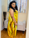 Yellow/Brown Maxi Dress - PASH BOUTIQUE 