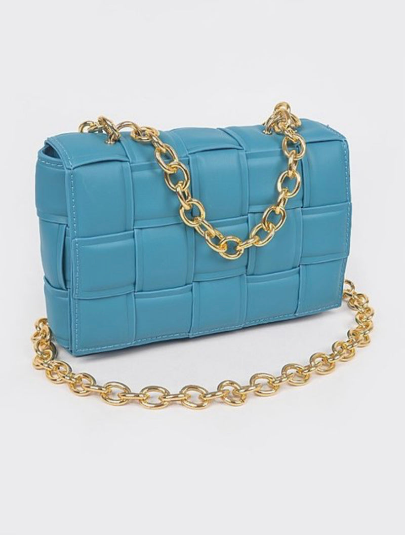 Turquoise Square link crossbody bag