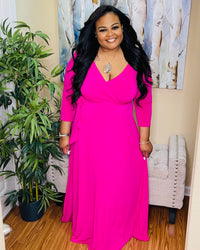 Hot Pink Plus Maxi Dress