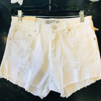 White Fringe Denim Shorts - PASH BOUTIQUE 