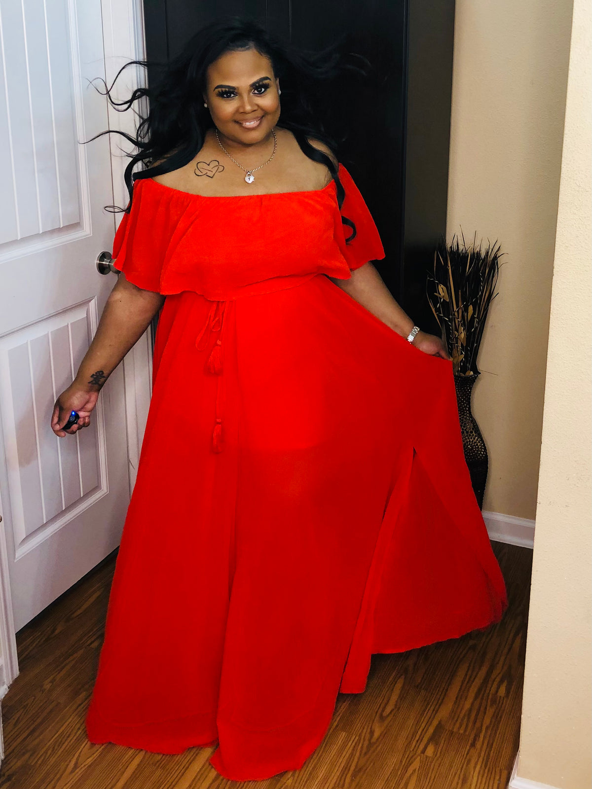 Poppy Red Ruffle Maxi - PASH BOUTIQUE 